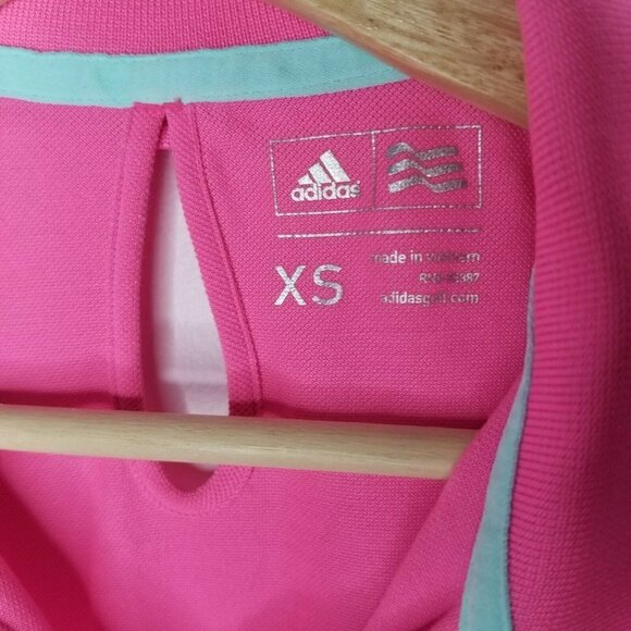 Adidas Collared Pink Sleeveless Workout Tank Peplum Hem Size XS - Picture 8 of 12